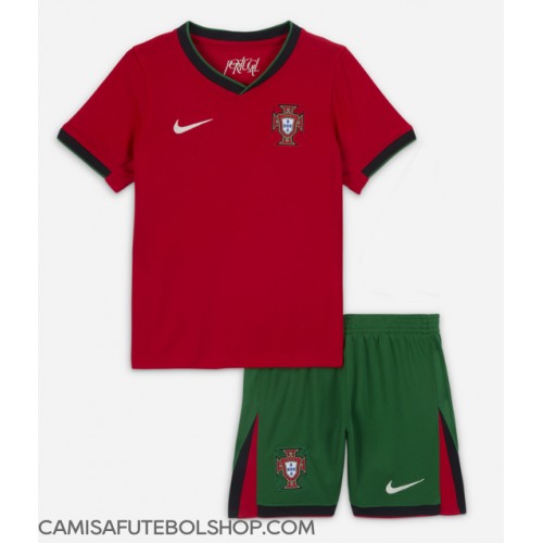 Camisa de time de futebol Portugal Replicas 1º Equipamento Infantil Europeu 2024 Manga Curta (+ Calças curtas)